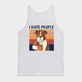 Labrador Retriever Drink Coffee I Hate People Tank Top